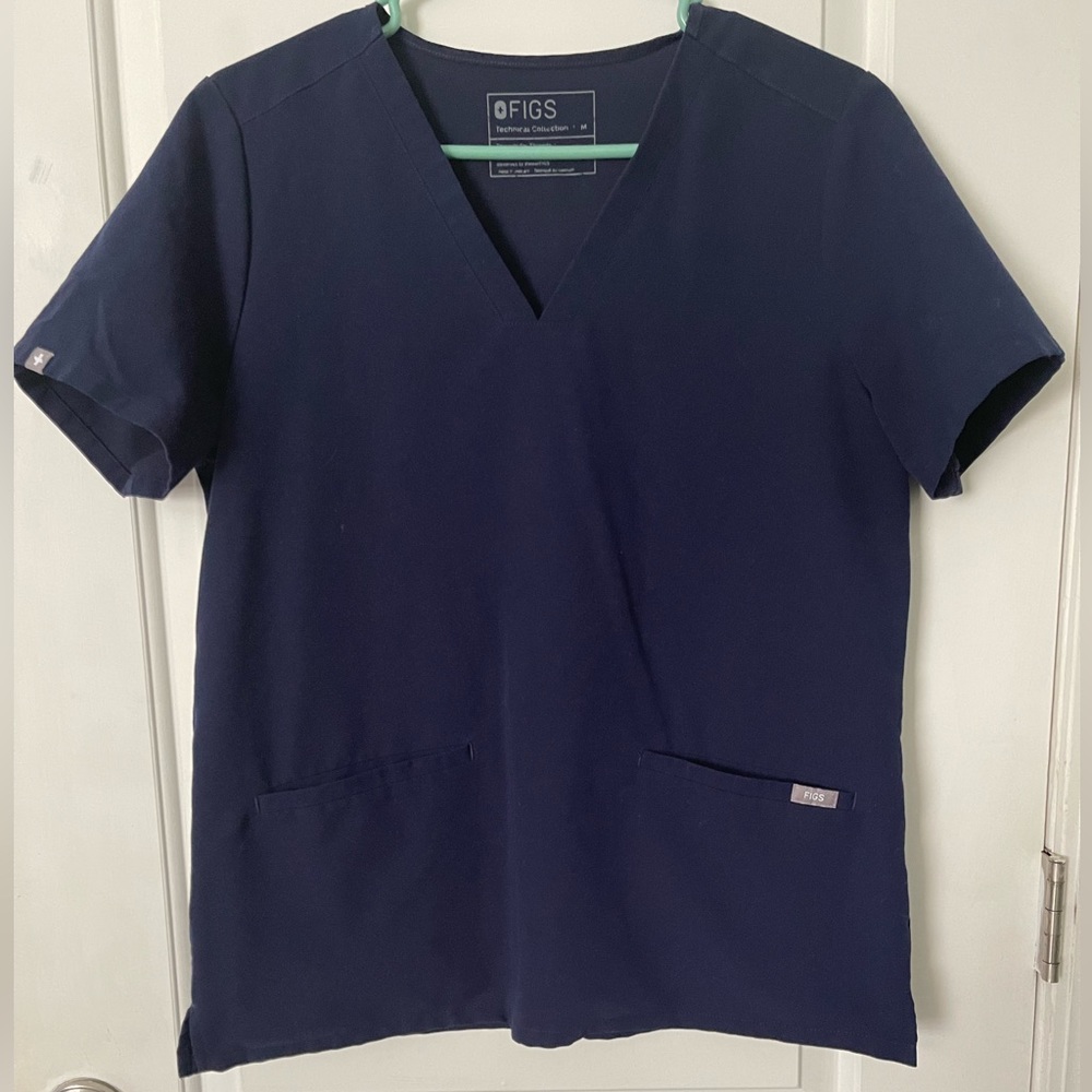 Figs Catarina scrub top medium navy